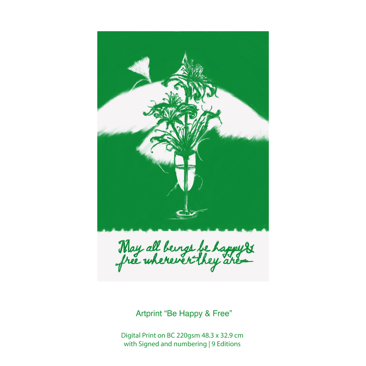 Artprint “Be Happy & Free” by JUNN